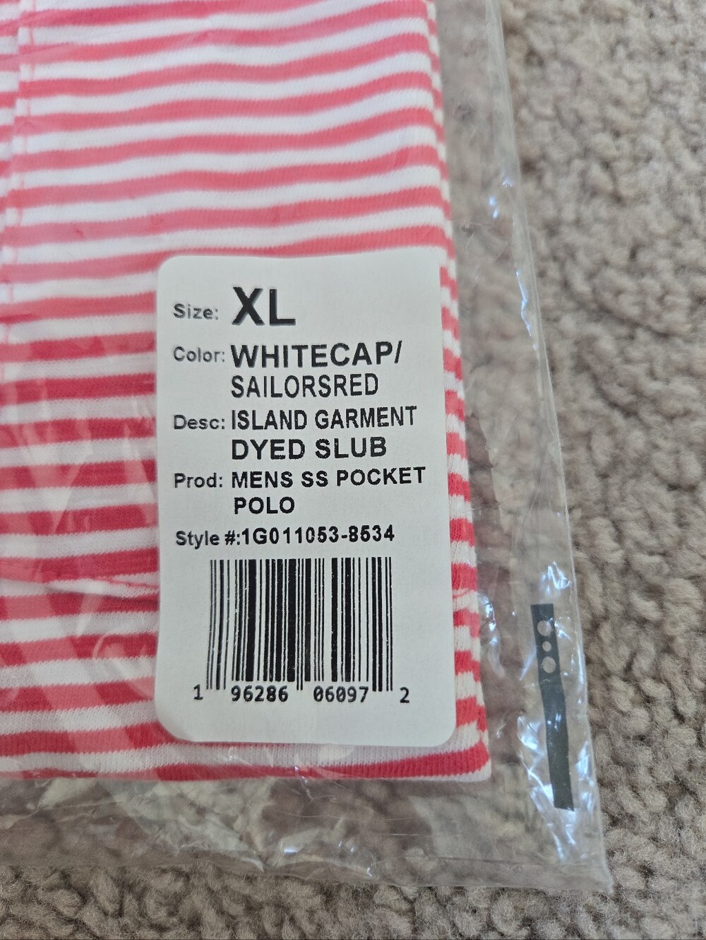 NWT VINEYARD VINES Mens ISLAND Dyed Slub Cotton Pocket Polo Tee XL Red White - Picture 10 of 11
